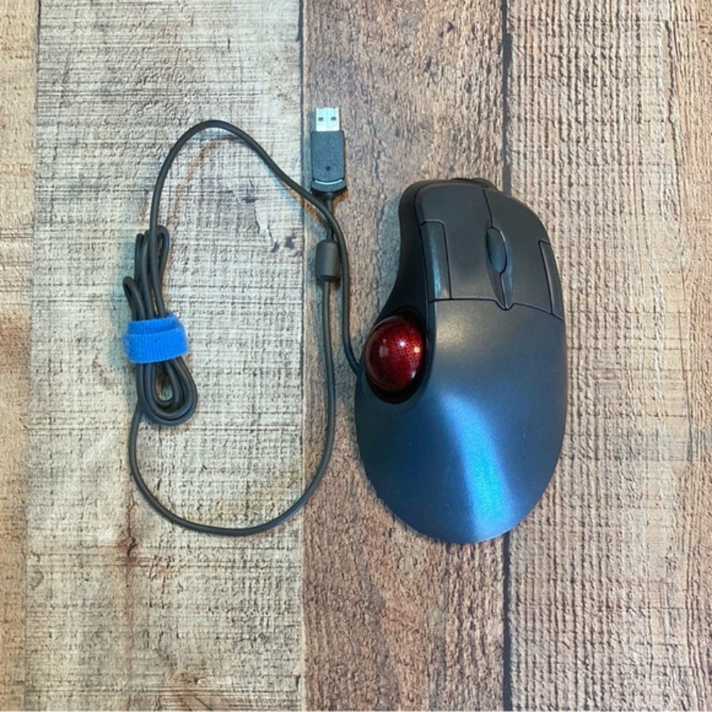 Microsoft Trackball Optical 1.0 PS2/USB Wired Mouse Red X05-87475 NOT TESTED